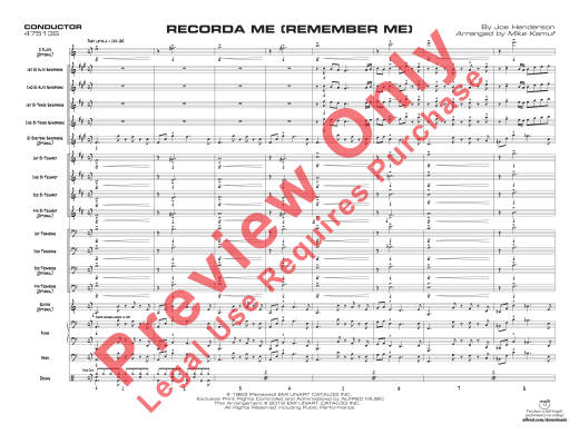 Recorda Me (Remember Me) - Henderson/Kamuf - Jazz Ensemble - Gr. 2.5