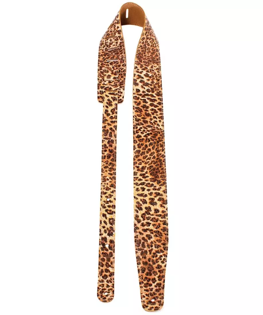 2.5 Inch Jungle Leopard Print Soft Leather Guitar Strap