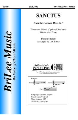 BriLee Music Publishing - Sanctus (from German Mass in F) - Schubert/Beery - 3pt Mixed