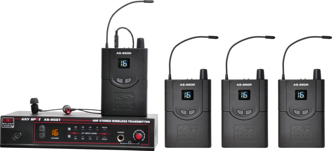 AS-950-4 Band Pack Wireless Personal Monitor System