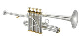 XO Professional Brass - 1700S Bb/A 4-Valve Piccolo Trumpet - Silver with Gold Accents