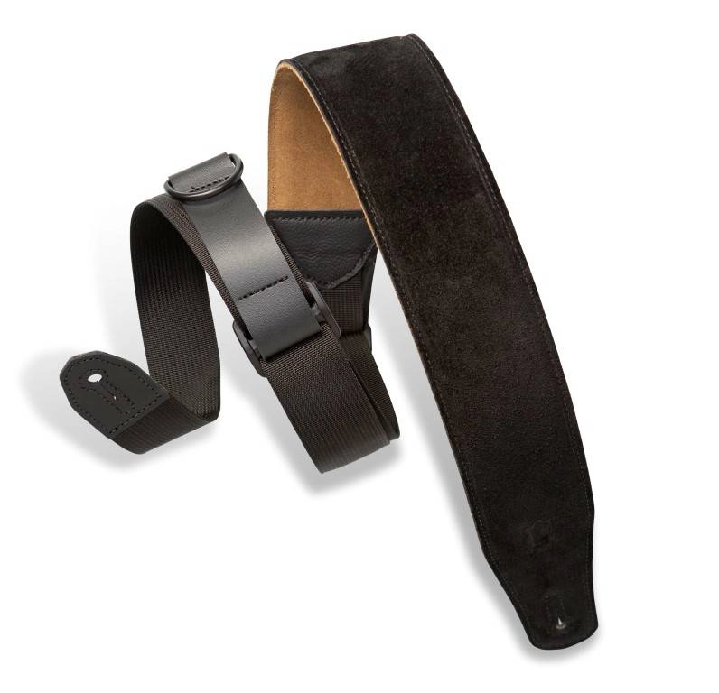 Right Height Suede Padded Guitar Strap - Black