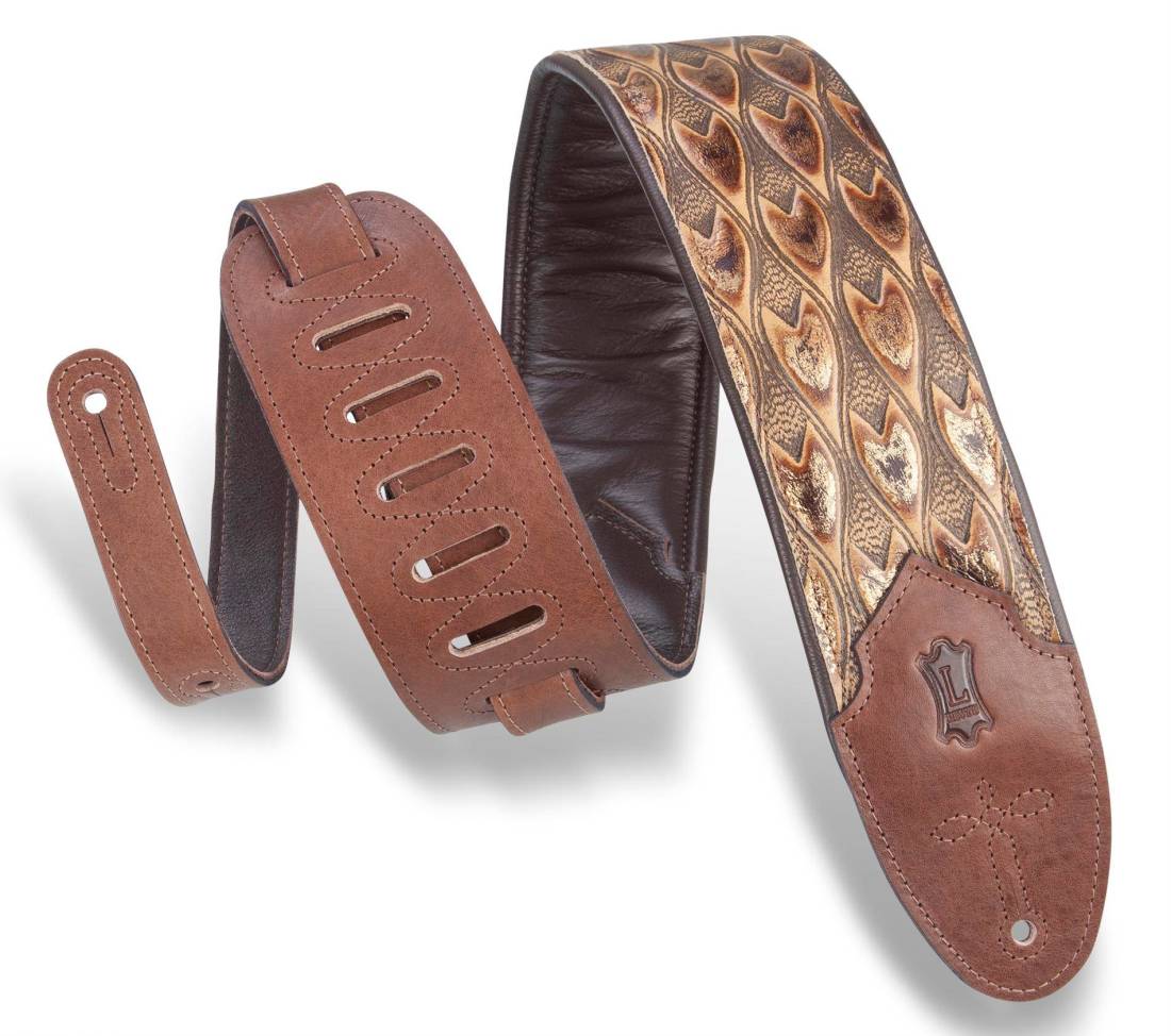 3\'\' Sundance Line Leather Guitar Strap - Arrowhead Bronze