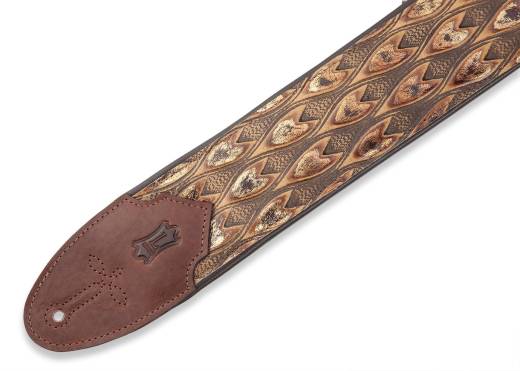 3\'\' Sundance Line Leather Guitar Strap - Arrowhead Bronze