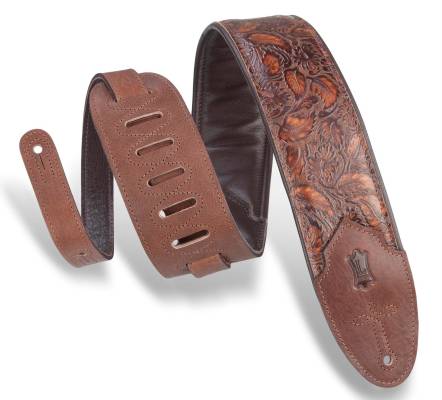 3'' Sundance Line Leather Guitar Strap - Geranium Whisky