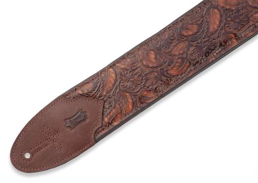 3\'\' Sundance Line Leather Guitar Strap - Geranium Whisky