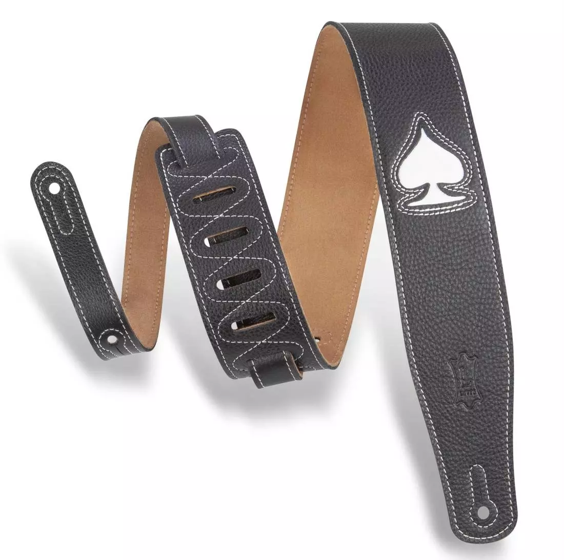 2.5\'\' Lucky Line Leather Guitar Strap - Spade