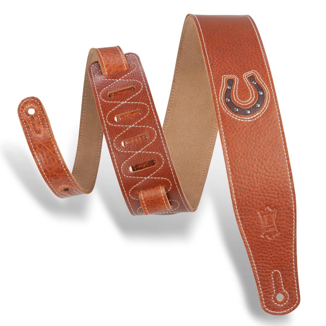 2.5\'\' Lucky Line Leather Guitar Strap - Horseshoe