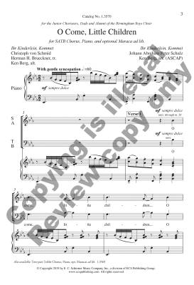 O Come, Little Children - Schulz/Berg - SATB