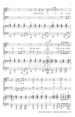 Dear Evan Hansen (Choral Highlights) - Pasek/Paul/Brymer - SAB