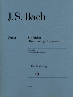 G. Henle Verlag - Sinfonias (Three Part Inventions) (Without Fingerings) - Bach/Scheideler - Piano - Book