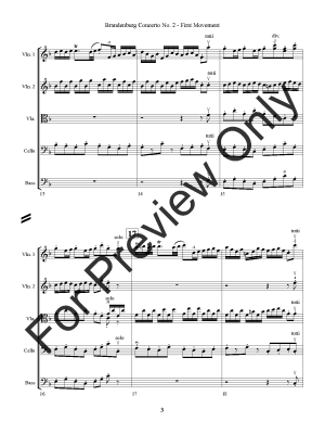 Brandenburg Concerto No. 2 - Bach/Parrish - String Orchestra - Gr. 3.5