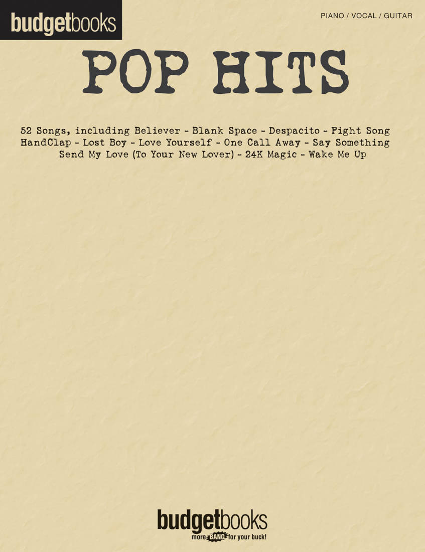 Pop Hits: Budget Books - Piano/Vocal/Guitar - Book
