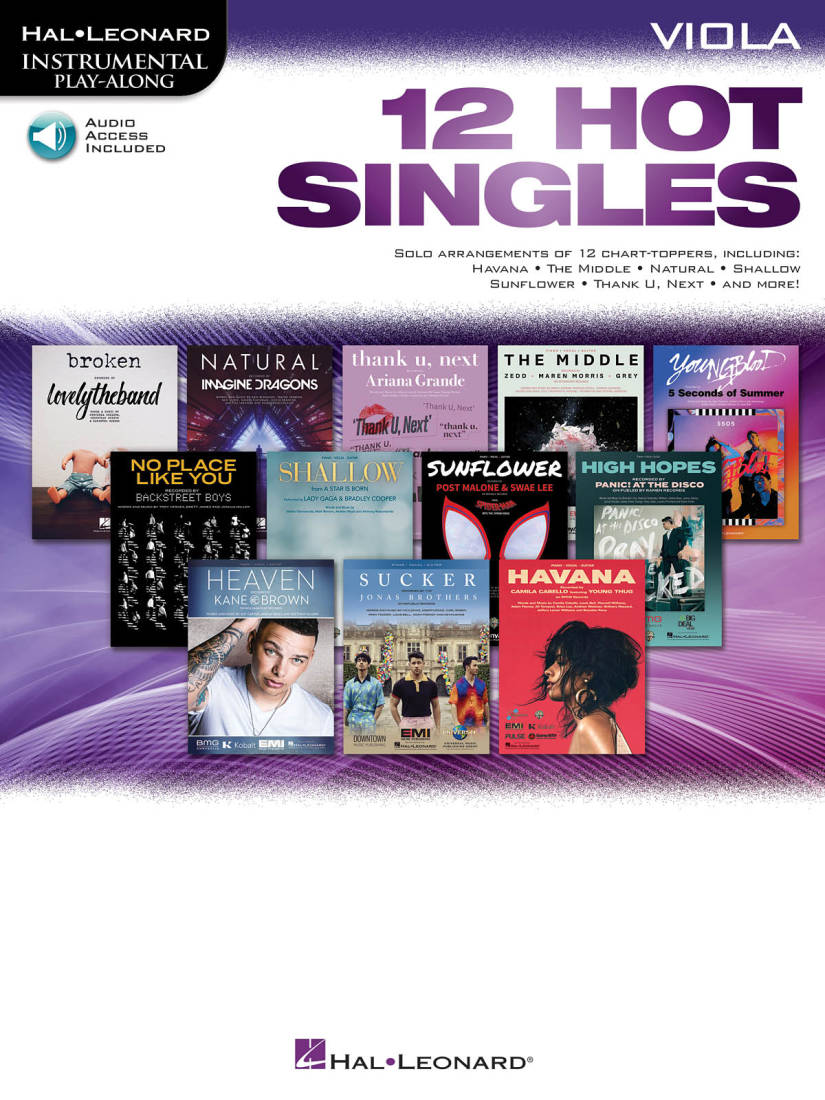 12 Hot Singles: Instrumental Play-Along - Viola - Book/Audio Online