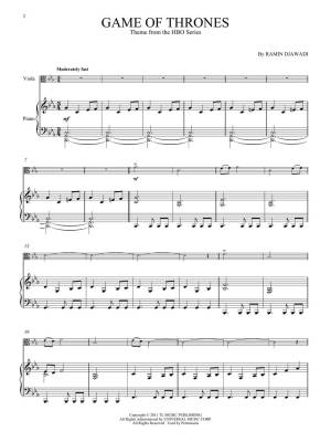 Game of Thrones: Theme from the HBO Series - Djawadi - Viola/Piano - Sheet Music