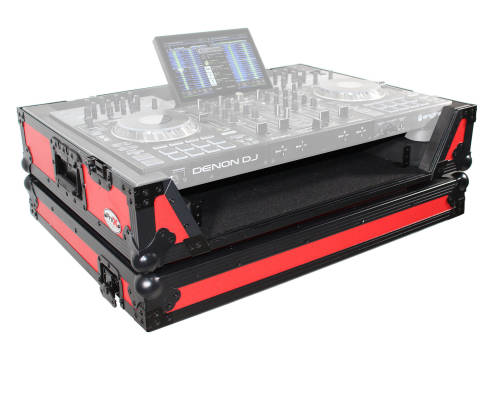 ProX - Flight Case for Prime4 Standalone DJ System w/Wheels - Red/Black