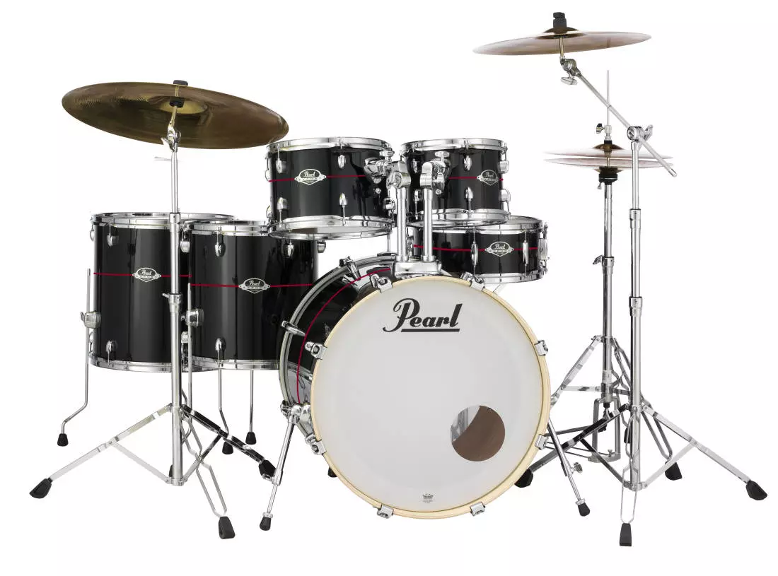 Export EXA Limited Edition Drum Kit (22,10,12,14,16,SD) - Black w/Red Line