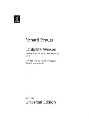 Universal Edition - Schlichte Weisen Op. 21 - Dahn/Strauss - High Voice/Piano