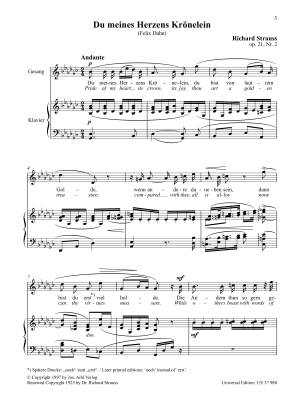 Schlichte Weisen Op. 21 - Dahn/Strauss - High Voice/Piano