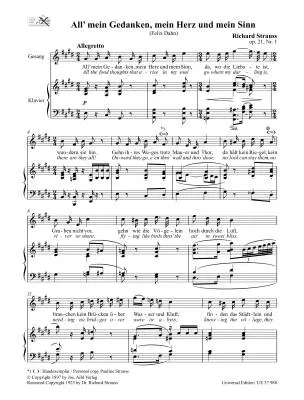 Schlichte Weisen Op. 21 - Dahn/Strauss - High Voice/Piano