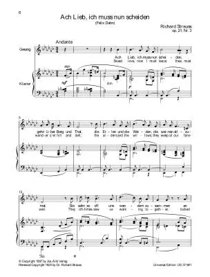 Schlichte Weisen Op. 21 - Dahn/Strauss - Medium Voice/Piano