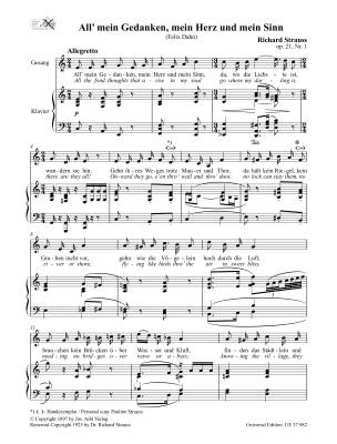 Schlichte Weisen Op. 21 - Dahn/Strauss - Low Voice/Piano