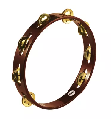 Traditional Wood Tambourine - Brass Jingles