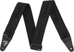 Fender - Weightless Strap with Running Logo - Black and Black