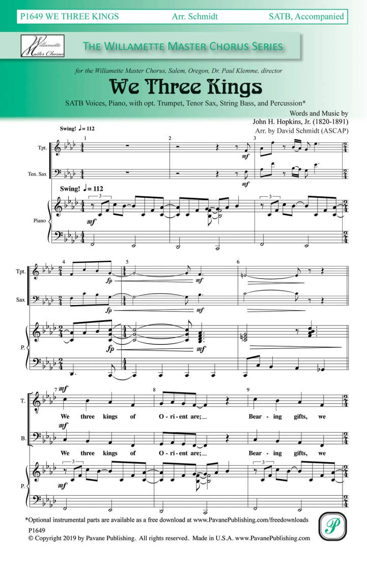 We Three Kings - Hopkins/Schmidt - SATB