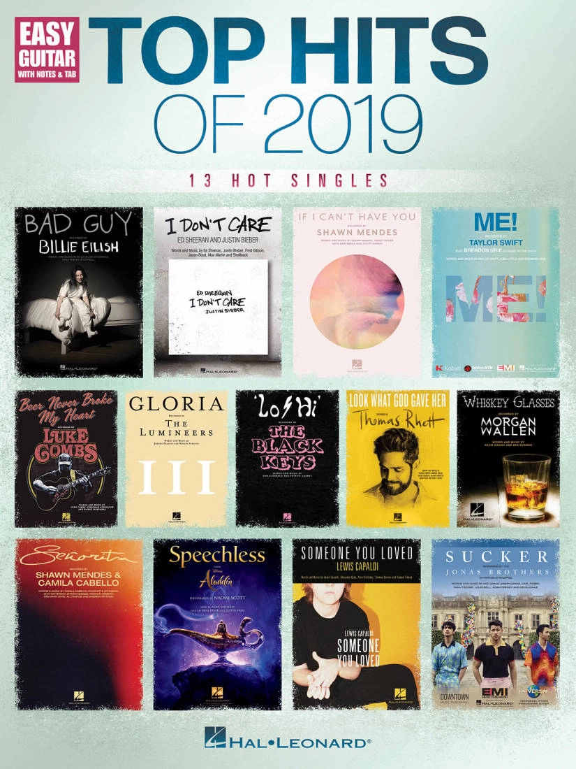 Top Hits of 2019 - Easy Guitar TAB - Book