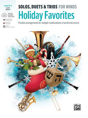 Alfred Publishing - Solos, Duets & Trios for Winds: Holiday Favorites - Galliford - Flute, Oboe (C Instruments)/Media Online