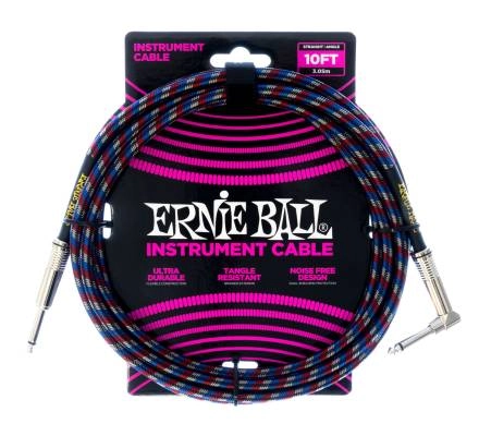10\' Straight/Angle Braided Cable - Limited Edition Red/Blue/White