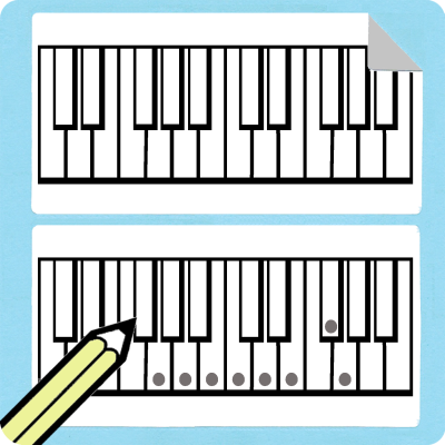 Whirlwind Press - Two Octave Piano Stickers (75/pack)