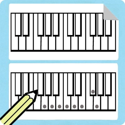 Two Octave Piano Stickers (75/pack)