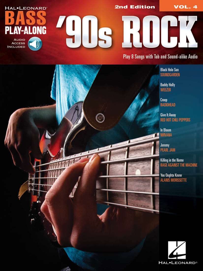 \'90s Rock: Bass Play-Along Volume 4 (2nd Edition) - Bass Guitar TAB - Book/Audio Online