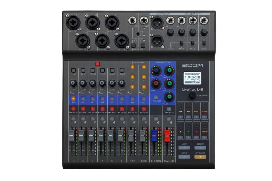 LiveTrak L-8 Portable 8-Channel Digital Mixer and Multi-Track Recorder