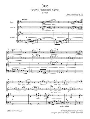 Duet in E minor Op. 43 K 156 - Busoni/Theurich - 2 Flutes/Piano - Book
