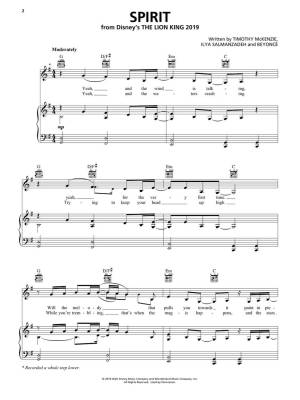 Spirit (from The Lion King 2019 - Piano/Vocal/Guitar - Sheet Music