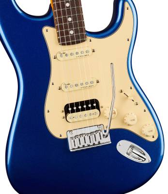 American Ultra Stratocaster HSS, touche en palissandre - Cobra Blue