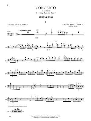 Concerto in D major - Vanhal/Martin - Double Bass/Piano