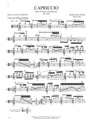 Capriccio, Opus 55 (Op. 9 Posthumous) - Vieuxtemps/Foerster - Viola - Book