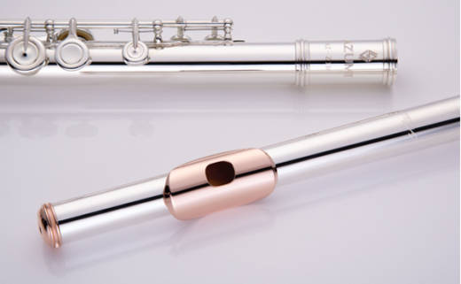 Limited Edition Sterling Silver Plated Flute with Rose Gold Plated Lip and Crown