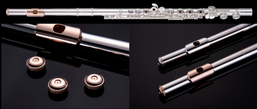 Limited Edition Sterling Silver Flute with Rose Gold Plated Lip and Crown
