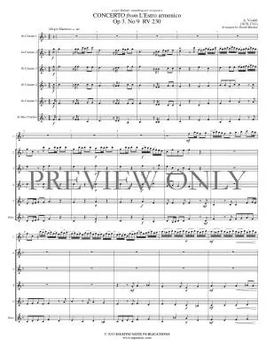 Concerto from L\'Estro armonico Op. 3 #9 - Vivaldi/Marlatt - Clarinet Ensemble