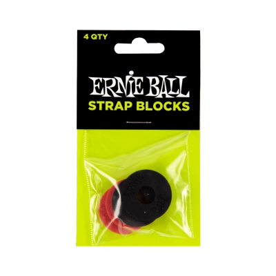 Ernie Ball - Strap Blocks - 4 Pack - Black/Red