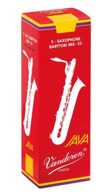 Java Red Baritone Saxophone Reeds (5/Box) - 3