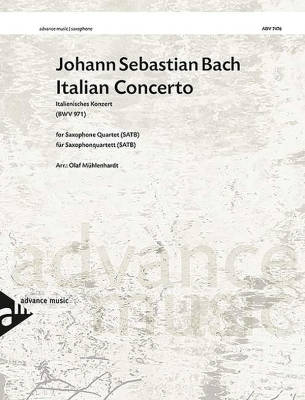 Advance Music - Italian Concerto (BWV 971) - Bach/Muhlenhardt - Saxophone Quartet (SATBar) - Score/Parts