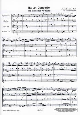 Italian Concerto (BWV 971) - Bach/Muhlenhardt - Saxophone Quartet (SATBar) - Score/Parts