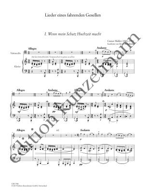 Lieder Eines Fahrenden Gesellen (Songs of a Wayfarer) - Mahler/Borralhinho - Cello/Piano