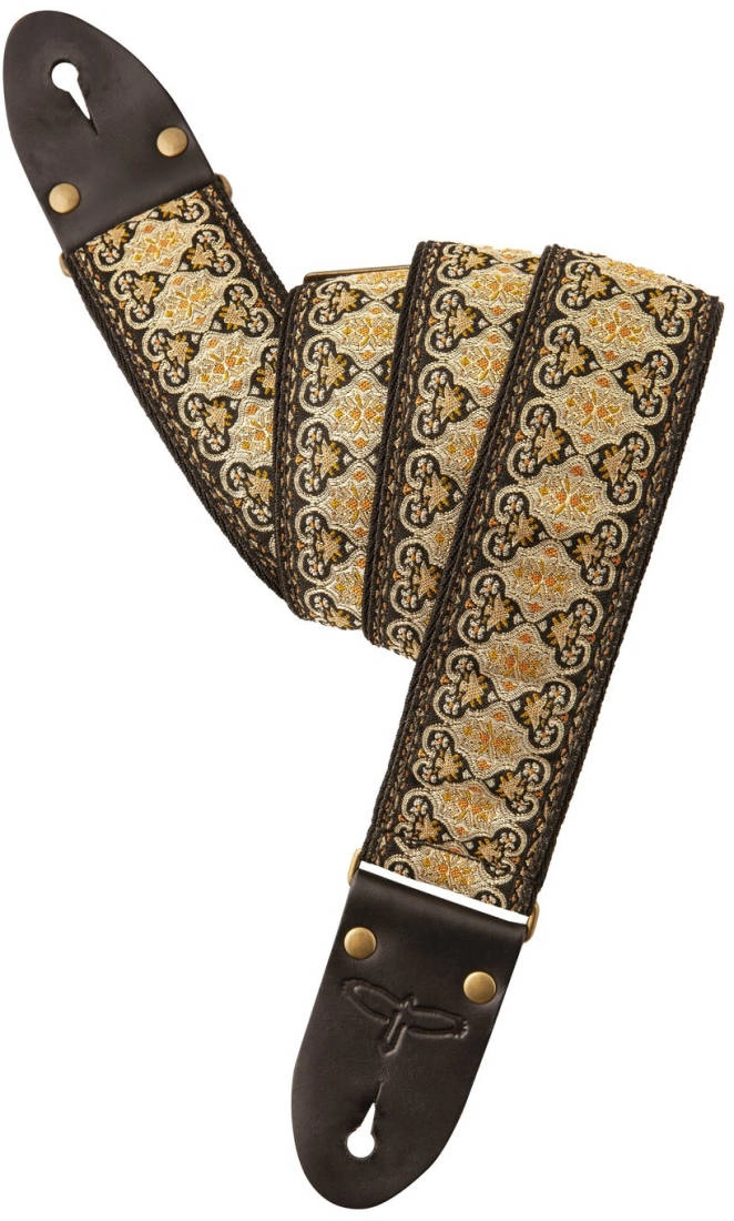 2\'\' Limited Edition Retro Guitar Strap - Gold/Black